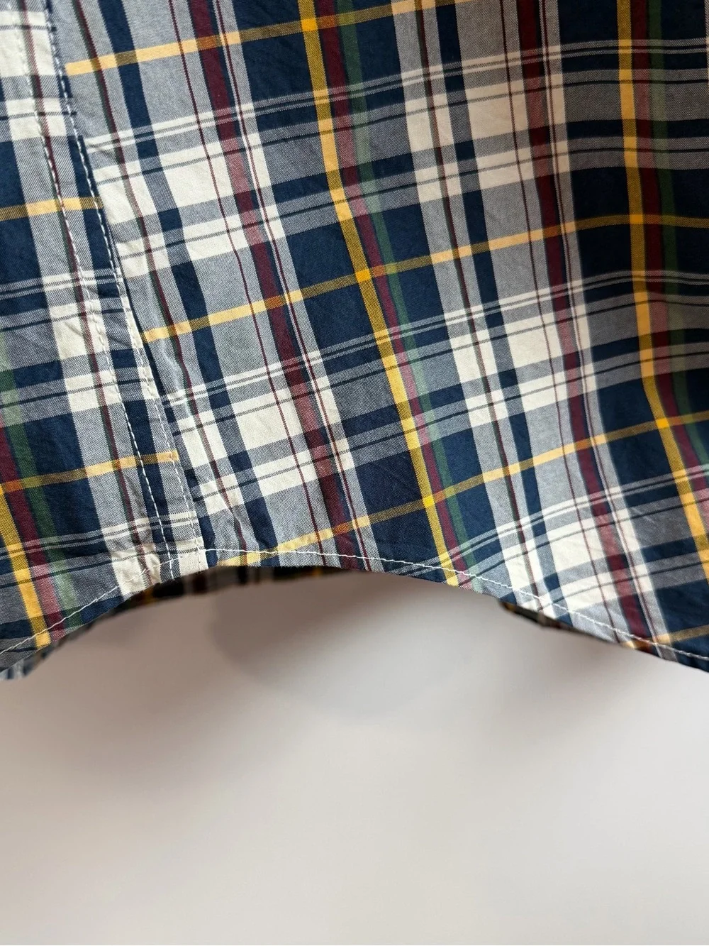 J. Crew Mens Button Down Long Sleeve Plaid Orange Cotton Pocket Shirt Size XL